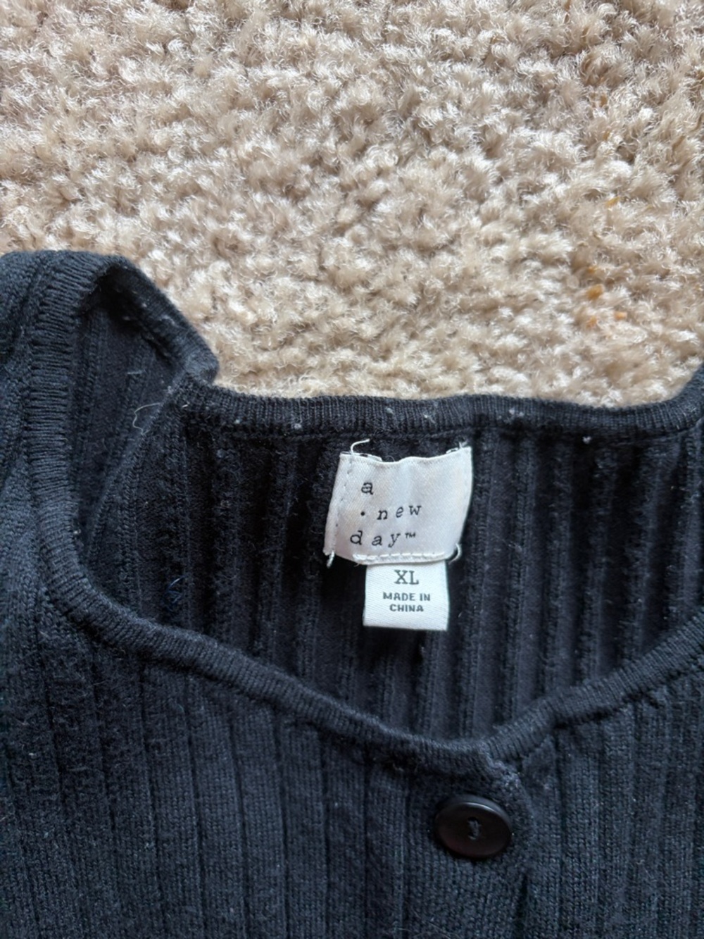 a new day Black Ribbed Button-Front Tank Top - Picture 2 of 5